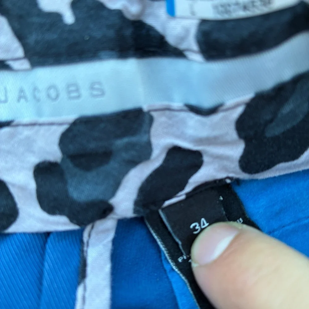 Marc Jacobs Mens Blue Chino Shorts Size 34x8 Cotton Flat Front Designer Luxury